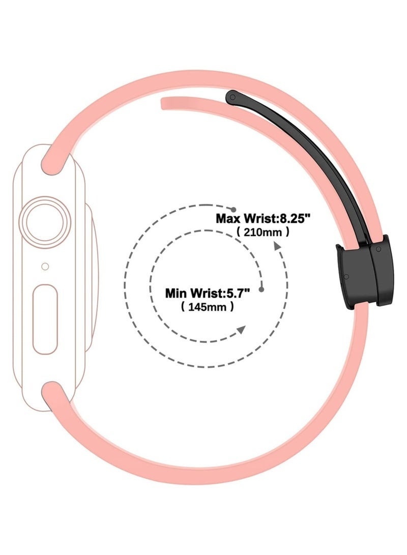 DUSALA Magnetic Silicone Watch Band 42mm/44mm Quick Release Strap for Men & Women Soft Skin Friendly Sport Replacement Band for Smartwatch & Analog Watches Durable, Waterproof, Magnetic Folding Clasp for All-Day Comfort - Image 4