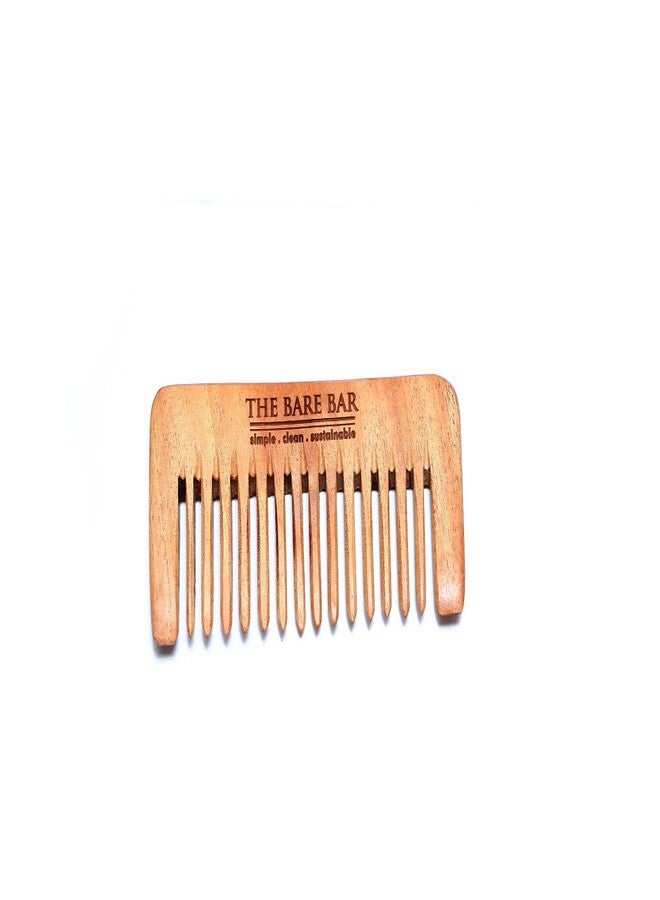 The Bare Bar Organic Wide Tooth Neem Wooden Comb Pack of 2 For Women Hair Growth | Neem Wood Kangi Hair Comb For Women & Men | Handmade Wooden Hair Bamboo Comb - Premium Kachi Neem Comb For Hair Growth - Image 2