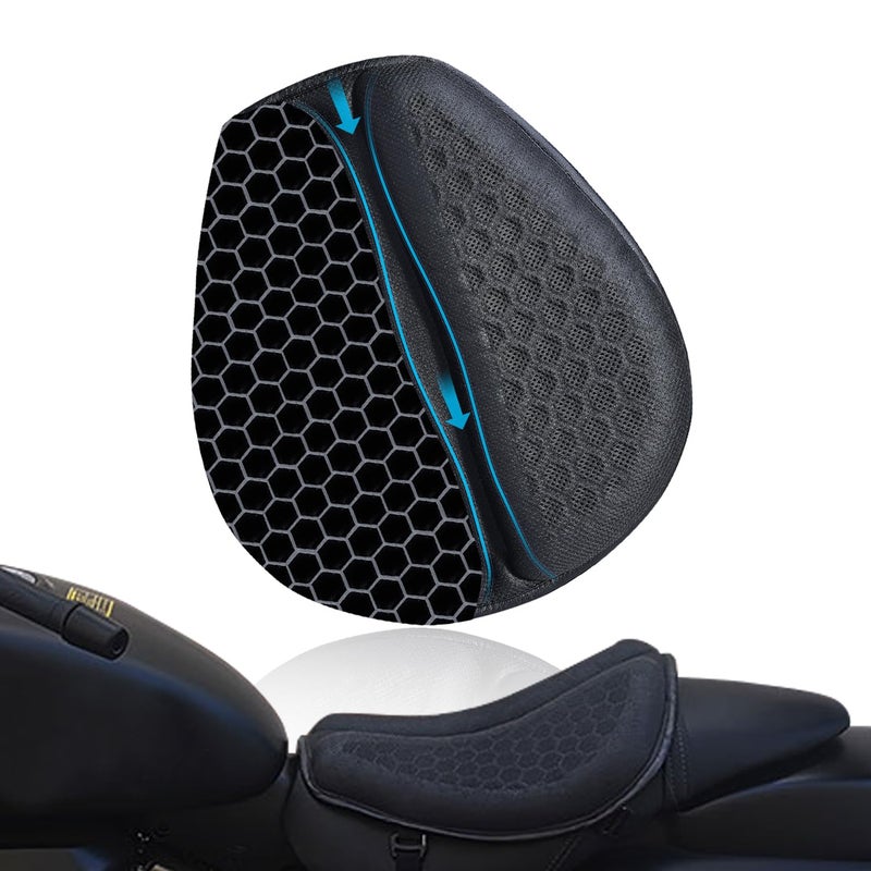 CHCYCLE Motorcycle Seat Cushion Motorcycle Gel Seat Pad with 3D Honeycomb ShockAbsorbing Breathable Seat Cover