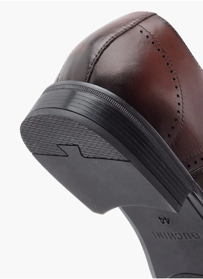 DUCHINI Men's Textured Derby Shoes with Lace-Up Closure