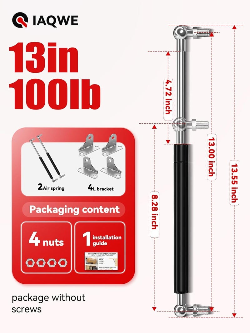 IAQWE 13 Inch 100Lbs/445N Gas Struts Spring Shocks Lift Support - 2pcs - Image 2