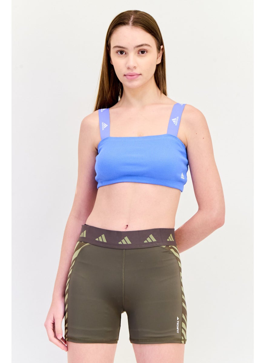 Adidas Women Brand Logo Non Padded Training Bralette, Blue  - Image 1