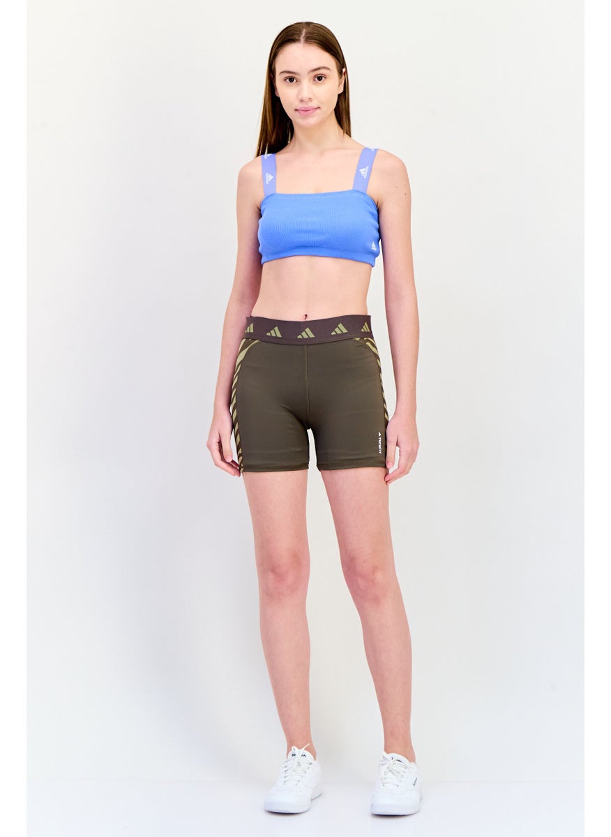Adidas Women Brand Logo Non Padded Training Bralette, Blue  - Image 4