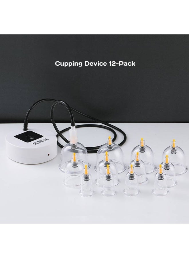 Sisily Electric cupping device with multiple cups, multi-function, home use, meridian suction, dredging, meridian vacuum cupping device with built-in pressure relief valve, 12 cups - Image 5