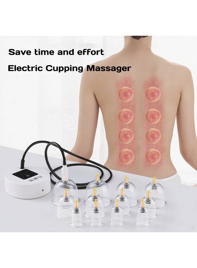 Sisily Electric cupping device with multiple cups, multi-function, home use, meridian suction, dredging, meridian vacuum cupping device with built-in pressure relief valve, 12 cups - Image 3