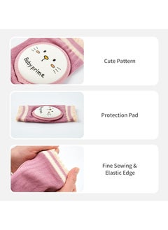 Oasisgalore 2 Pairs Baby Knee Pads, Breathable Cotton, Unisex, Cat & Turmeric Print, with Sponge Pad  - Image 3