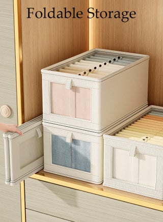3-piece foldable wardrobe storage box, clothing storage and organizing box, with visible transparent lid for easy searching, washable with fixed handle storage box, used for storing clothing and toys - view 3