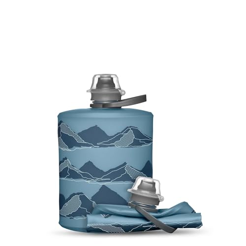 HydraPak Stow - Collapsible Backpacking Water Bottle (500ml) - BPA Free, Ultra Light, Spill-Proof Twist Cap - MTN Tahoe Blue - Image 1