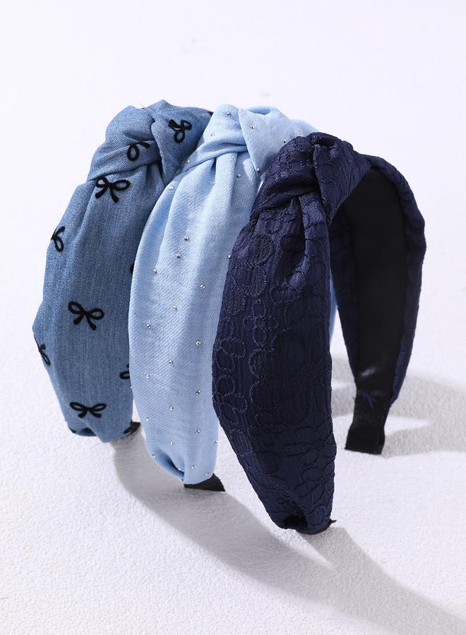 Take Two Pack of 3 - Printed Knotted Headbands - Image 2