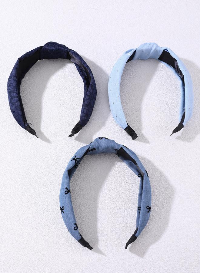 Take Two Pack of 3 - Printed Knotted Headbands - Image 3