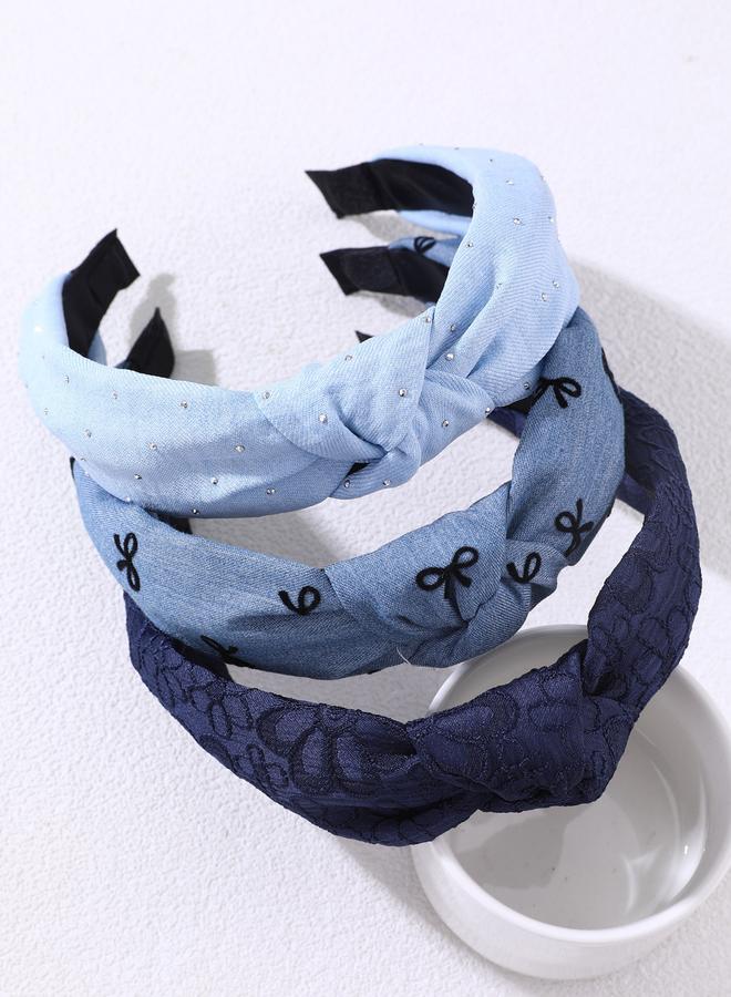 Take Two Pack of 3 - Printed Knotted Headbands - Image 1