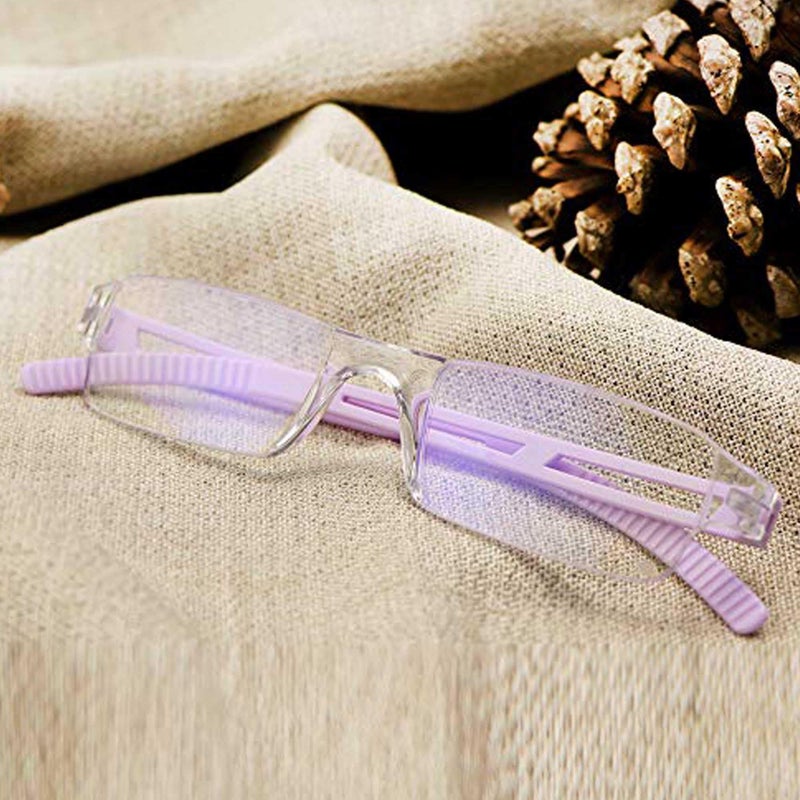 VisionGlobal 8 Pairs Reading Glasses  Blue Light Blocking Glasses  Computer Reading Glasses for Women and Men  Fashion Square Eyewear Frame (4black+4purple +2.50 Magnification) - Image 5