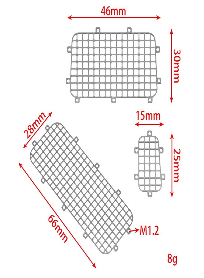 MEUS RACING TRX4M Upgrades Metal Window Mesh Protective Net for TRX4M Defender Bronco K10 F150 1/18 RC Crawler Car. - Image 2