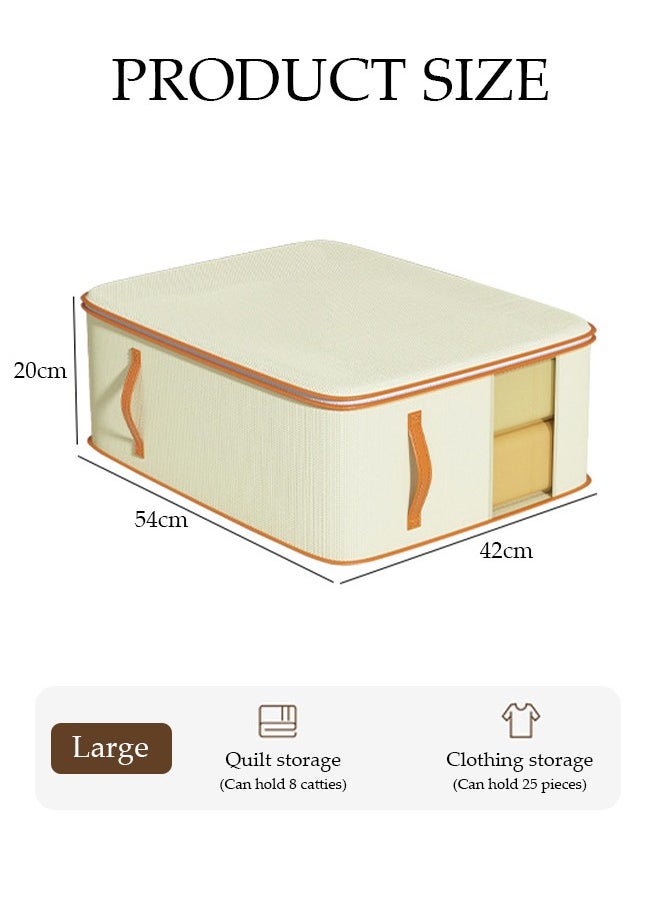 DUNISO 3 Piece Package Clothes Organizer Storage Box, Foldable Clothing Storing Bins, Large Capacity Cloth Container Reinforced Handle For Bedroom Livingroom  - Image 4