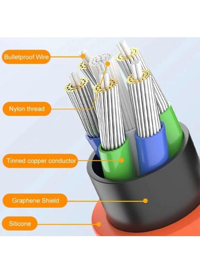 Generic - 180° Rotating Fast Charge Cable with Charging Indicator, USB to C Cord Maximum Output Power 120W, Flexible Rotary Connector Thick Rubber Safety Charging(for Type-C, Orange 2 Meter) - Image 1