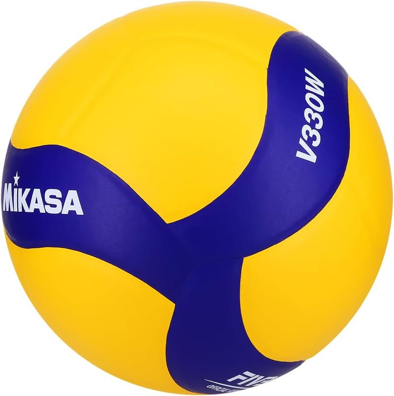 Mikasa كرة الطائرة ميكاسا V330W بحجم 5 رسمي - معتمدة من FIVB، نواة ملفوفة من النايلون، تصميم ديناميكي هوائي مكون من 18 لوحة - Image 2
