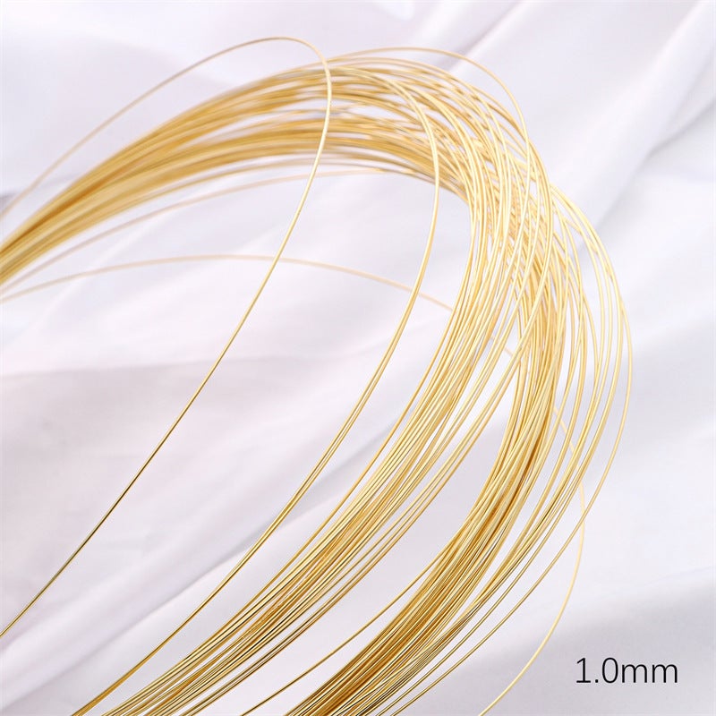 Color-preserving 14K gold-coated silver semi-hard wire copper wire soft copper wire molding wire handmade diy beaded jewelry material 0.7mm thick silver plating - Image 5