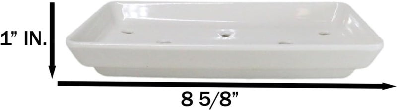 Ebros Gift Japanese Cuisine White Melamine Neta Zara Sushi Sashimi Chef Serving Plate With Drip Holes 85 X 5 Sushi Case Raw Food Preparation And Storage Restaurant Supply 6 - Image 4