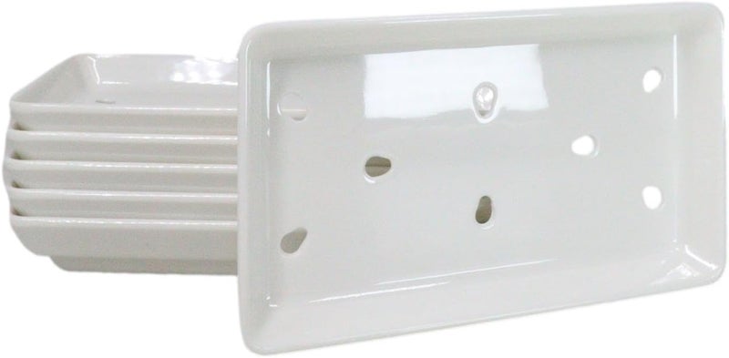 Ebros Gift Japanese Cuisine White Melamine Neta Zara Sushi Sashimi Chef Serving Plate With Drip Holes 85 X 5 Sushi Case Raw Food Preparation And Storage Restaurant Supply 6 - Image 1