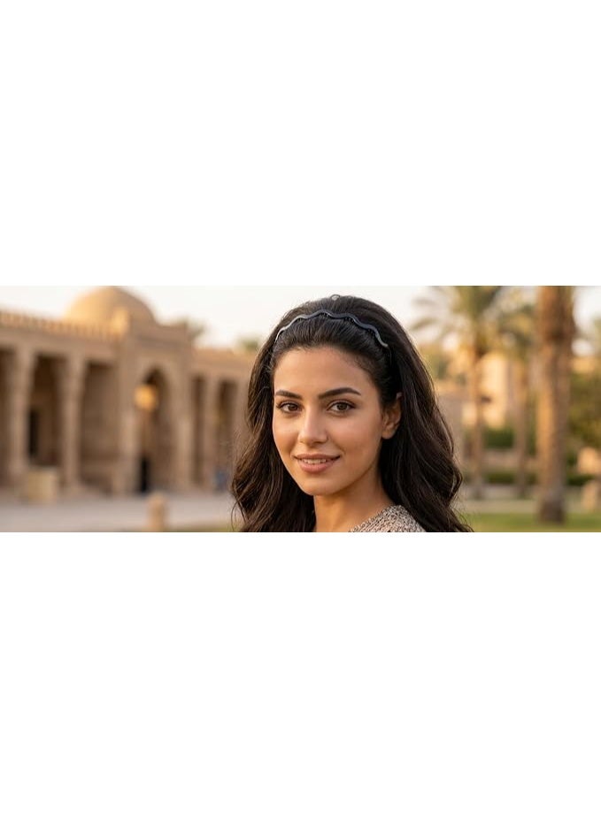 طوق شعر مطاطي عصري ولطيف - ربطة شعر من السيليكون ، مناسب لجميع أنواع الشعر، مريح للاستخدام اليومي ويضفي لمسة أنيقة وعصرية على إطلالتك ( اسود ) - Image 3