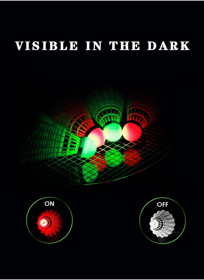 Lemon 4pcs LED Badminton Shuttlecocks, Lighting Glow in The Dark Night,  For Sports Activities  - Image 2