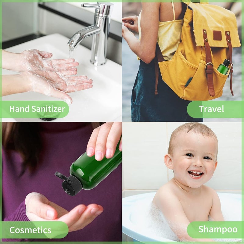 LISAPACK 3.4 oz Travel Bottles for Toiletries, Plastic Travel Size Containers for Shampoo Conditioner TSA Approved, Empty Small Squeeze for Lotion, Leak Proof Mini Liquid Tube for Refillable Green - Image 3
