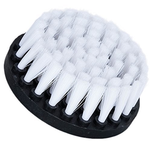 HIFROM Drill Brush - 4 inch Power Drill Attachment Soft Bristle White Quick Change Shaft Scrub Cleaning Brush for Carpet, Upholstery, Leather, Glass (White) - Image 5