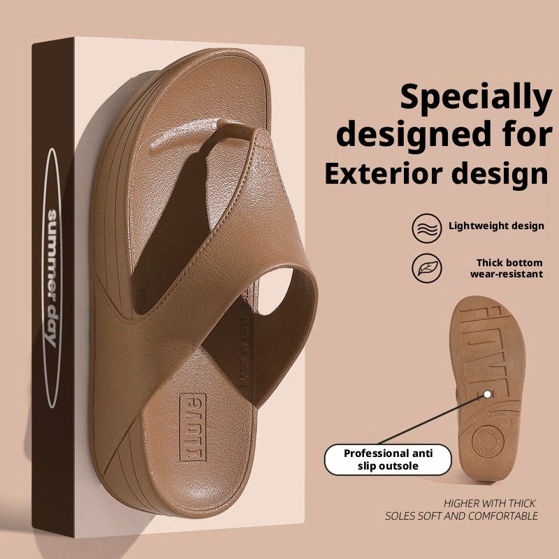 Women's Wedge Flip Flops - Thick Sole, Breathable & Anti-slip - Image 3