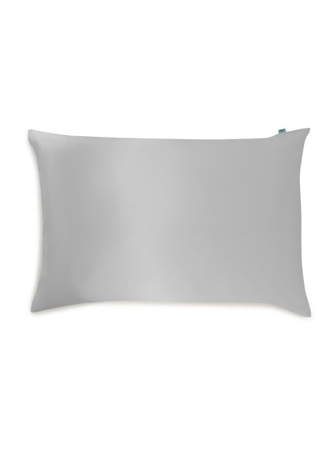 BRIGHTLY LABS Indulge in luxury with our Silver-Infused Mulberry Silk Pillowcase Antibacterial, Skin & Hair Care - Grade 6A Silk with Silver Ion Treatment. King size, Envelope closure for added convenience.  - Image 1