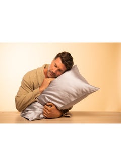 BRIGHTLY LABS Indulge in luxury with our Silver-Infused Mulberry Silk Pillowcase Antibacterial, Skin & Hair Care - Grade 6A Silk with Silver Ion Treatment. King size, Envelope closure for added convenience.  - Image 5