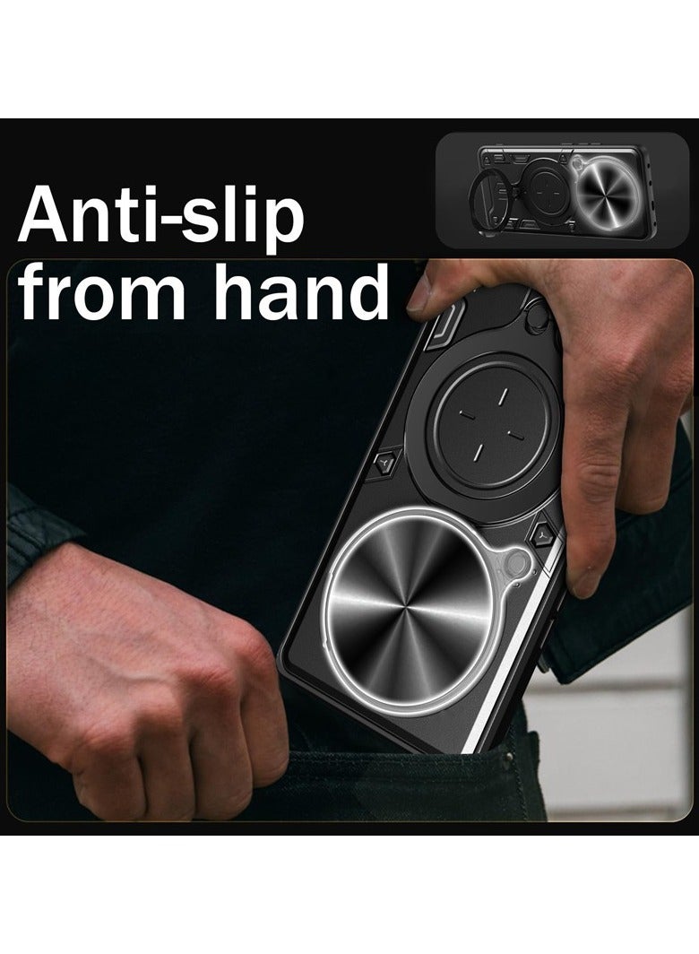 for vivo Y39 5G Case, Slide Camera Lens Cover, Magnetic Ring Holder Kickstand Protective Phone Case for vivo Y39 5G, Black - Image 4