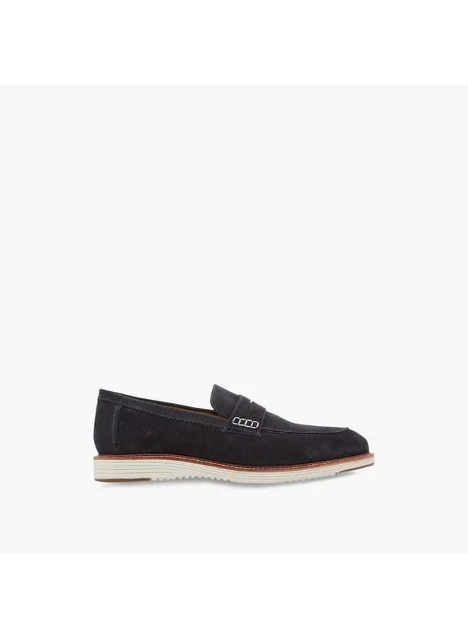 DUCHINI Men's Textured Slip-On Loafers
