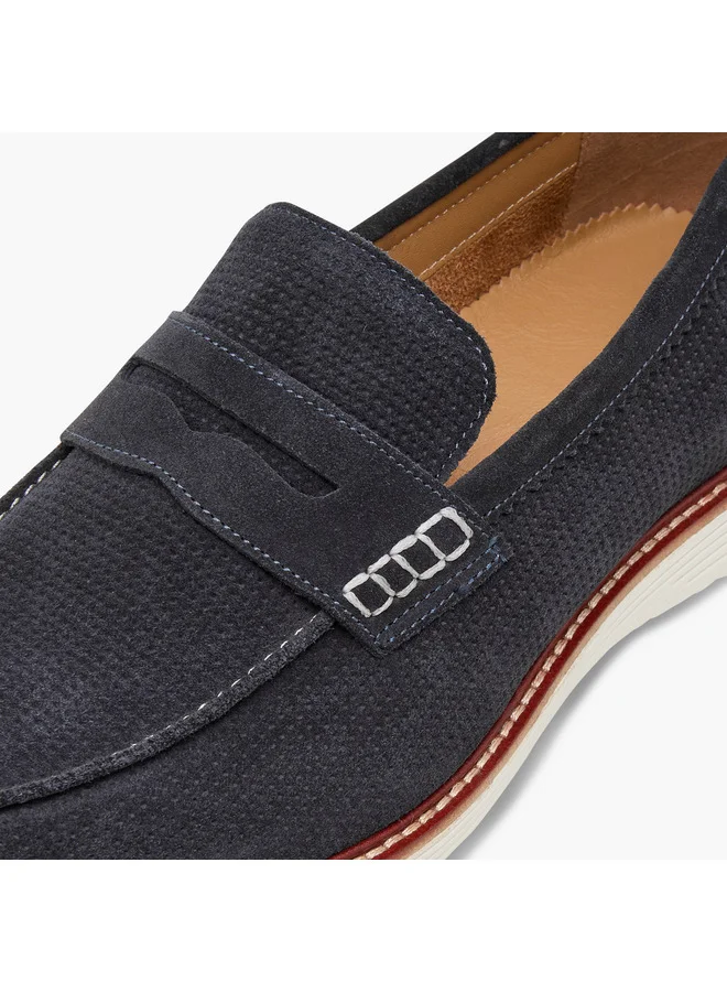DUCHINI Men's Textured Slip-On Loafers