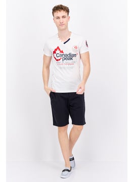 Canadian Peak Men Round Neck Short Sleeve Embroidered T-Shirt, White Combo  - Image 4
