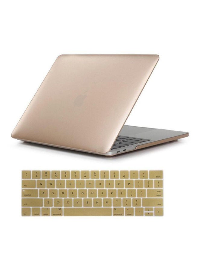 NIBEMINENT Protective Case Cover With Keyboard Skin For Apple MacBook Pro 13.3-Inch Gold  - Image 1