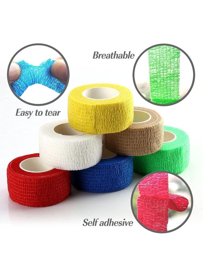 Excefore 12 Rolls Of Adhesive Bandage Self-Adhesive Non-Woven Fabric Sports Bandage - Image 2