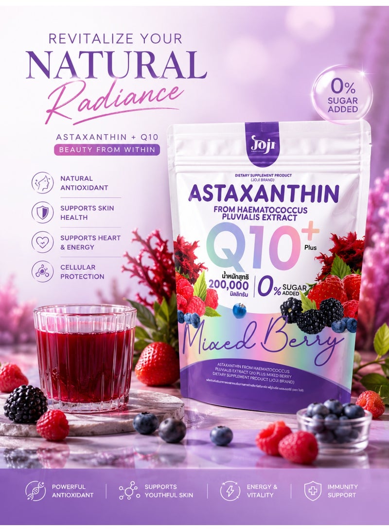 JOJI Astaxanthin Q10 Plus Mixed Berry | Premium Antioxidant Drink Mix | Berry Flavor | No Added Sugar - Image 2