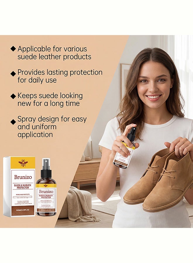 برونيزو Leather suede spray - Protecting the surfaces of household clothes, shoes, sofa leather and suede. Cleaning spray for leather suede, 100ml - Image 3