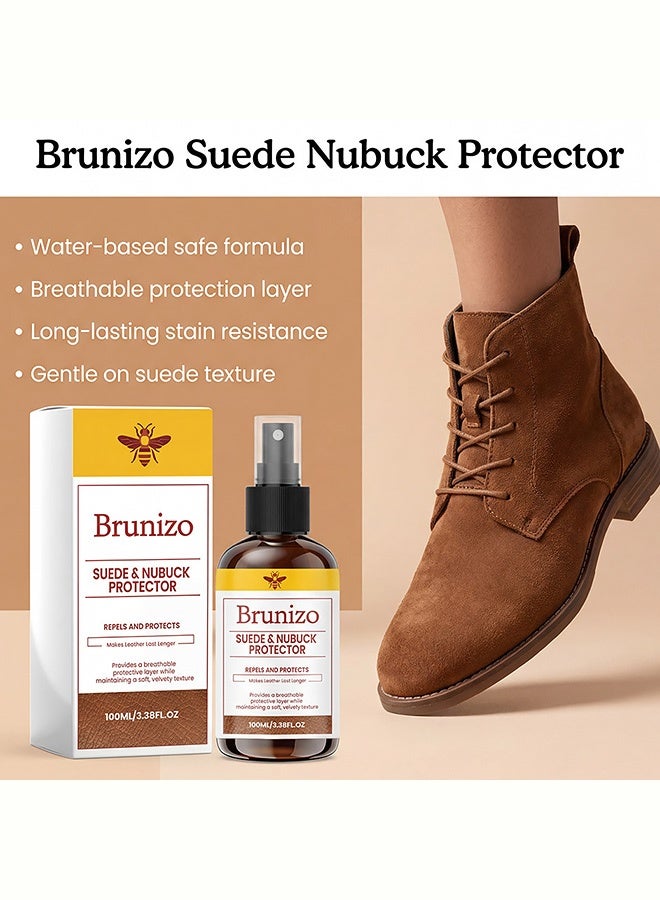 برونيزو Leather suede spray - Protecting the surfaces of household clothes, shoes, sofa leather and suede. Cleaning spray for leather suede, 100ml - Image 2