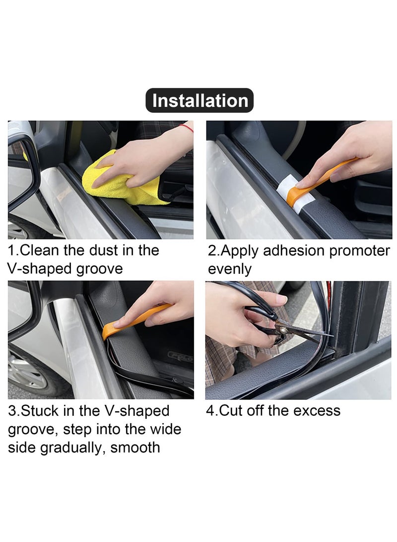 Auto Window Sealing Strip 4M Auto Glass Adhesive Strip Window Seal Universal Self Adhesive Suitable for Windproof Vibration Abnormal Noise Noise Reduction - Image 5