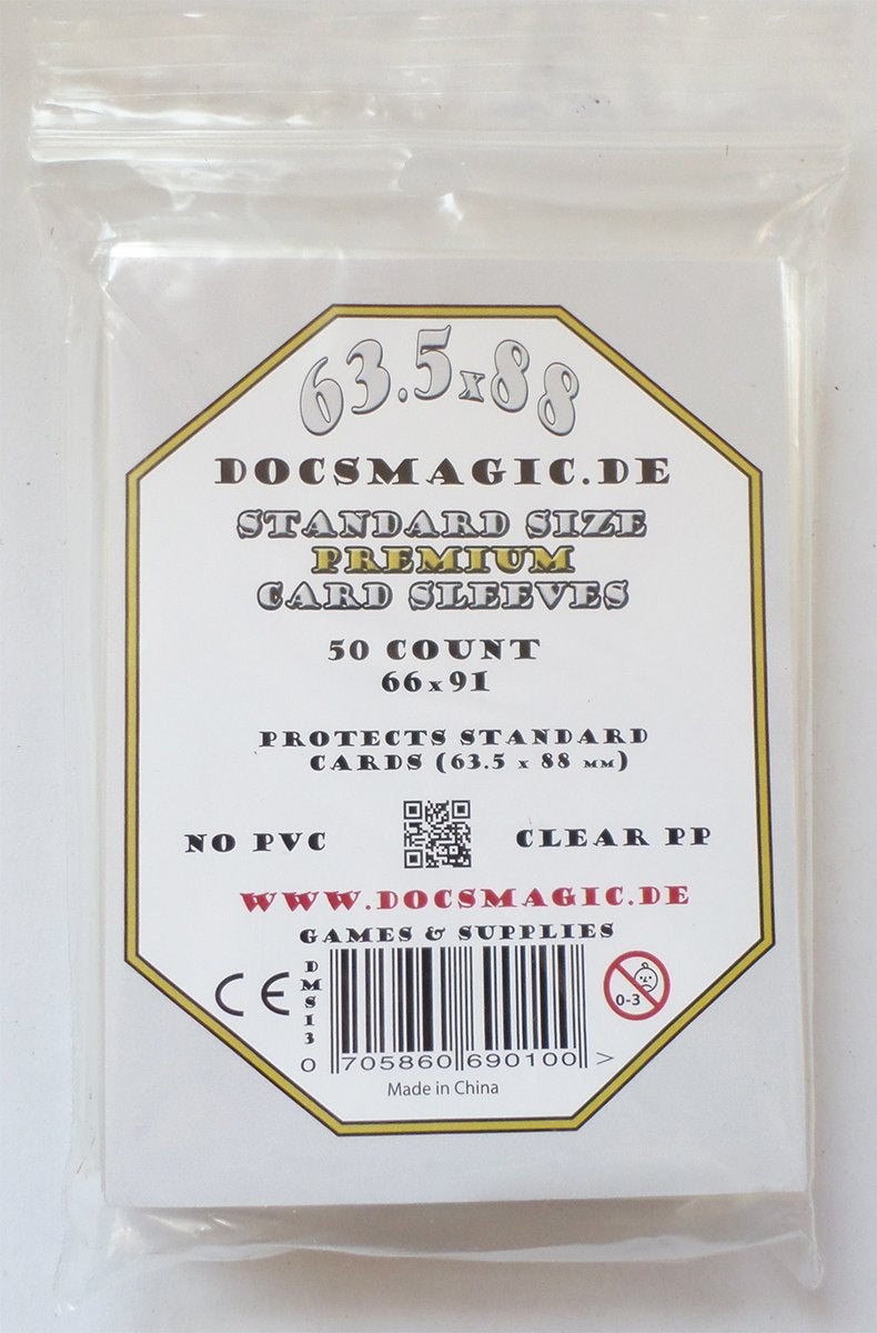docsmagic.de 500 Premium Board Card Game Sleeves Clear - 63.5 x 88-10 Packs - Standard - 66 x 91 cm - Image 2