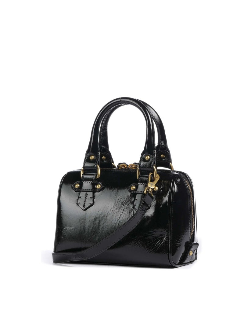 Vivienne Westwood Vivienne Westwood Black embossed Saturn Boston crossbody bowling bag  - Image 3