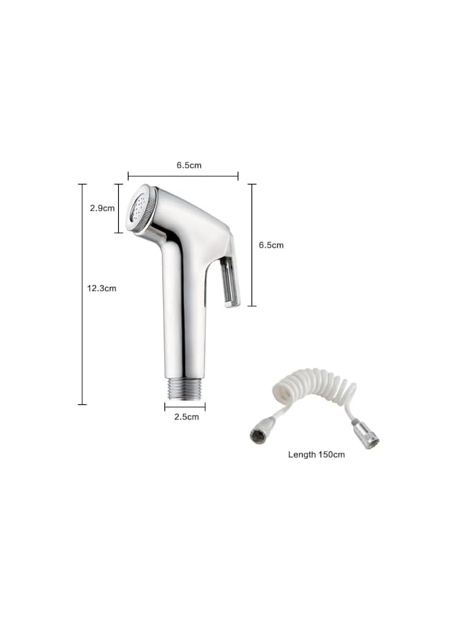The Bros Handheld Bidet Sprayer Set, Dual Shower Head Design, Chrome Finish, with Flexible Hose and Wall Mount - Image 2
