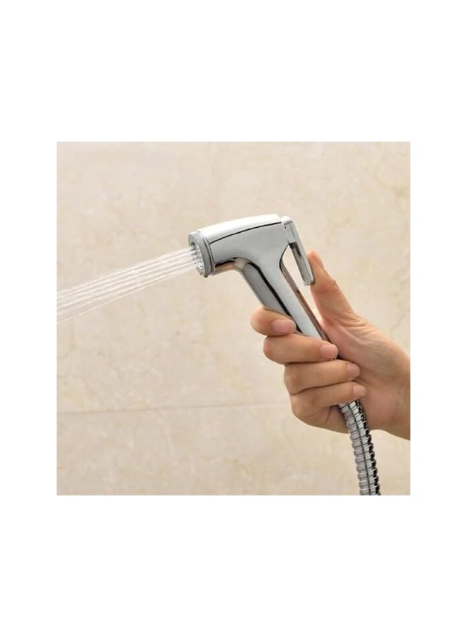 The Bros Handheld Bidet Sprayer Set, Dual Shower Head Design, Chrome Finish, with Flexible Hose and Wall Mount - Image 5