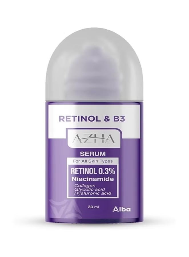 سيروم أزها ريتينول،وفيتامين ب3، لجميع أنواع البشرة، مضاد للتجاعيد، 30 مل
