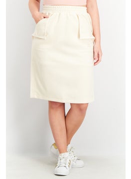 adidas Originals Women Sportswear Fit Solid Mini Skirt, Beige  - Image 1