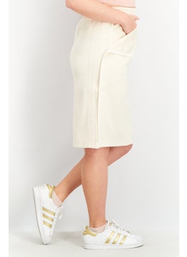 adidas Originals Women Sportswear Fit Solid Mini Skirt, Beige  - Image 2