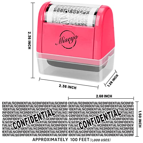 Miseyo Wide Roller Stamp Identity Theft Stamp 1.5 Inch Perfect for Privacy Protection - Peach - Image 2