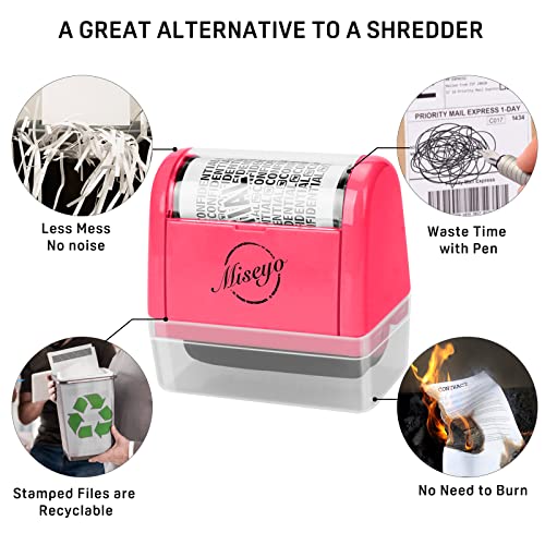 Miseyo Wide Roller Stamp Identity Theft Stamp 1.5 Inch Perfect for Privacy Protection - Peach - Image 5