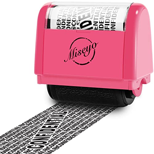 Miseyo Wide Roller Stamp Identity Theft Stamp 1.5 Inch Perfect for Privacy Protection - Peach - Image 1
